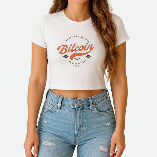 Bitcoin Americana Baby Tee Crop Top