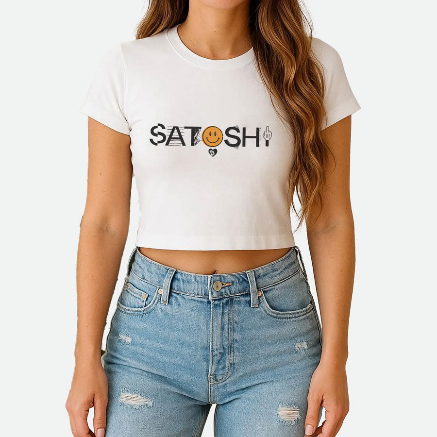 Satoshi Smile and GFY Baby Tee Crop Top