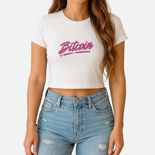 Bitcoin Spotlight Baby Tee Crop Top