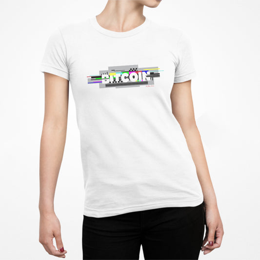 Bitcoin TV Glitch Slim Fit Women's T-Shirt