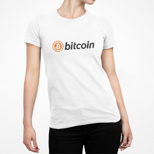 Bitcoin Logo Photocopy Slim Fit Women's T-Shirt