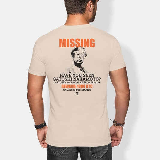 satoshi nakamoto missing t-shirt