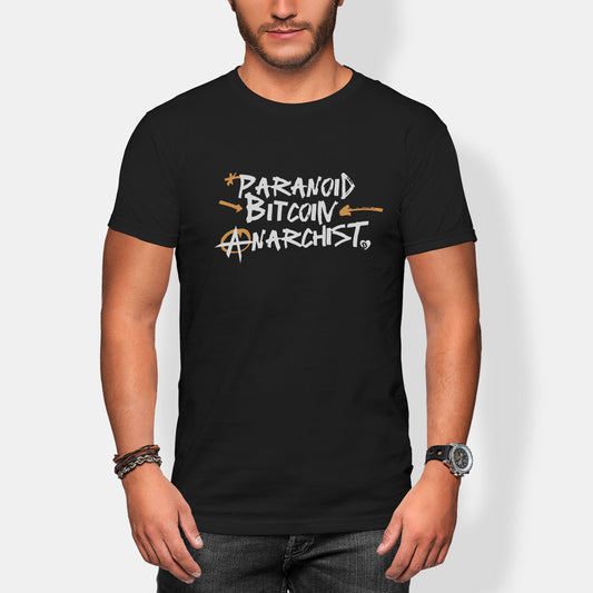 paranoid bitcoin anarchist black t-shirt