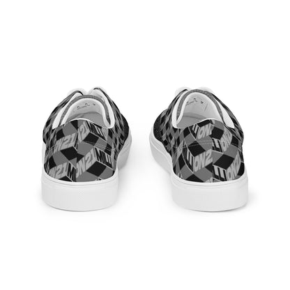 Black and white patterned sneakers on a white background