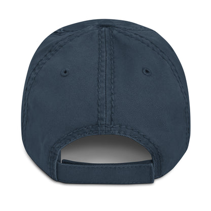 Navy blue cap back view on a white background