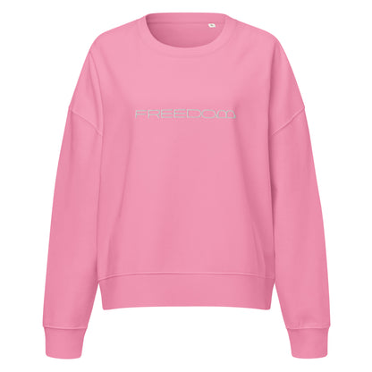 Pink sweatshirt with 'FREEDOM' text with bitcoin symbol