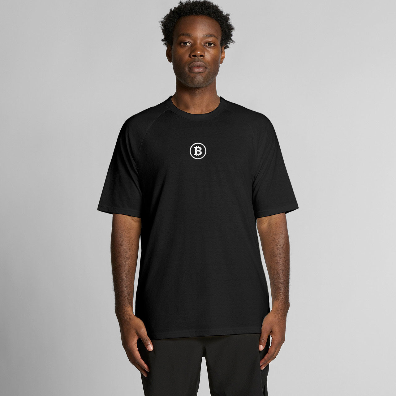 Simple Bitcoin Chest Symbol Sports T-Shirt