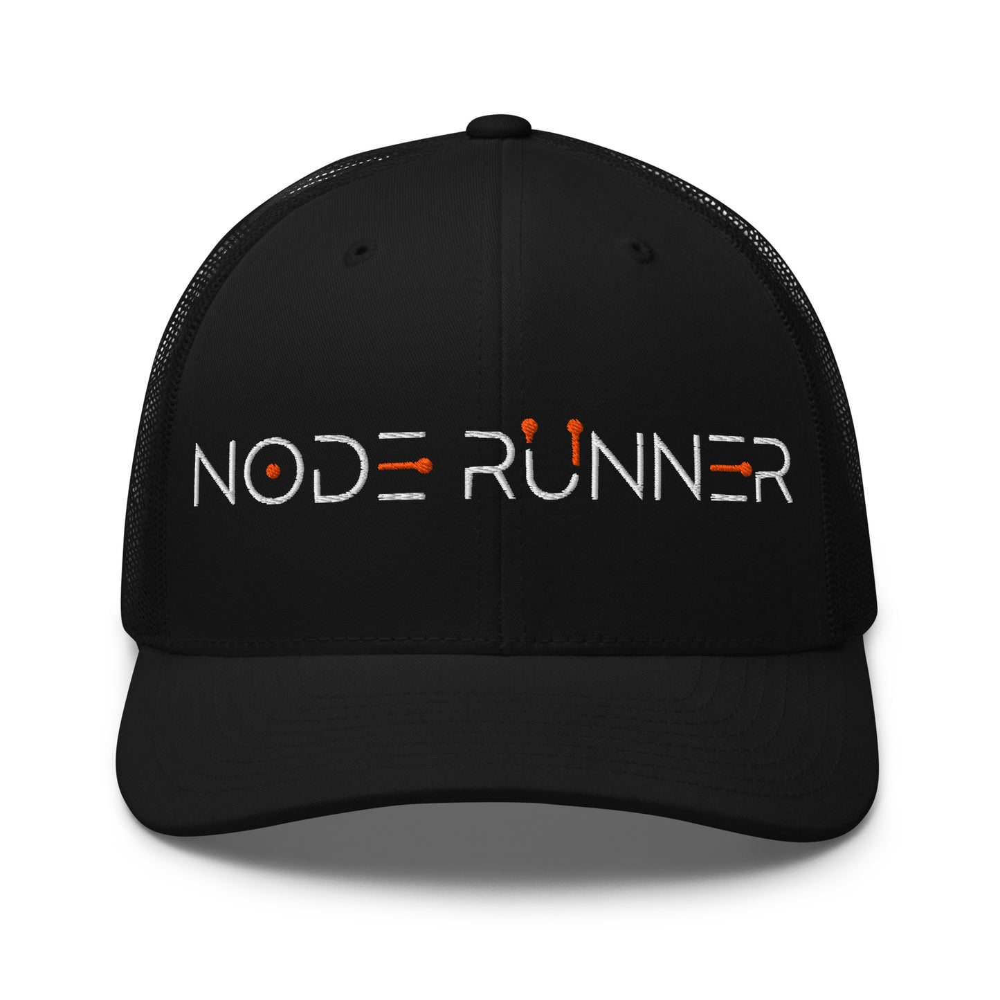 Black cap with 'Node Runner' logo on a white background