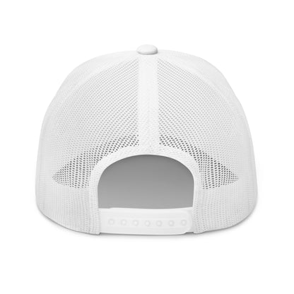 White mesh cap on a white background