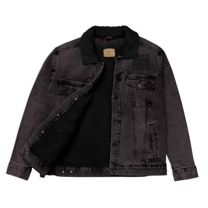 Satoshi Nakamoto Cubed (Stealth) Unisex Denim Sherpa Jacket
