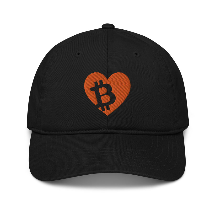 bitcoin pocket heart hat cap embroidered