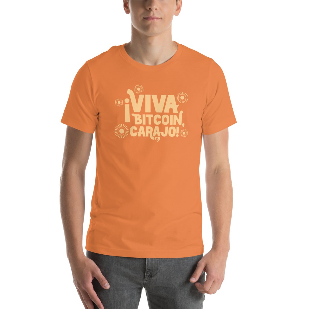 ¡Viva Bitcoin, Carajo! spanish bitcoin t-shirt tee